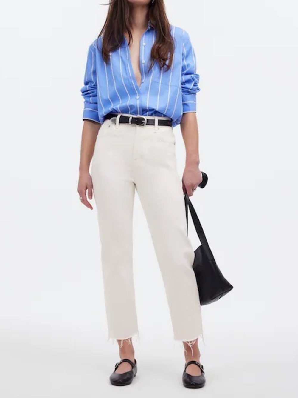Madewell NWT The '90s Straight Crop Jean, Women's Size 28 Tile White